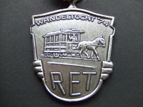 RET (Rotterdamse Electrische Tram ) stads- en streekvervoer rond Rotterdam (oude paardentram )1974